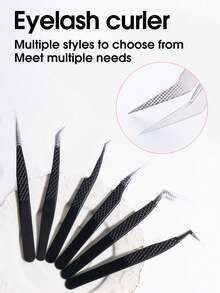 New Fiber Tip Eyelash Extension Tweezers, 90-Degree Curved Precision Design, Suitable For All Eyelash Enthusiasts, Professional Grade Eyelash Transplant Tweezers - Multicolor - View 1
