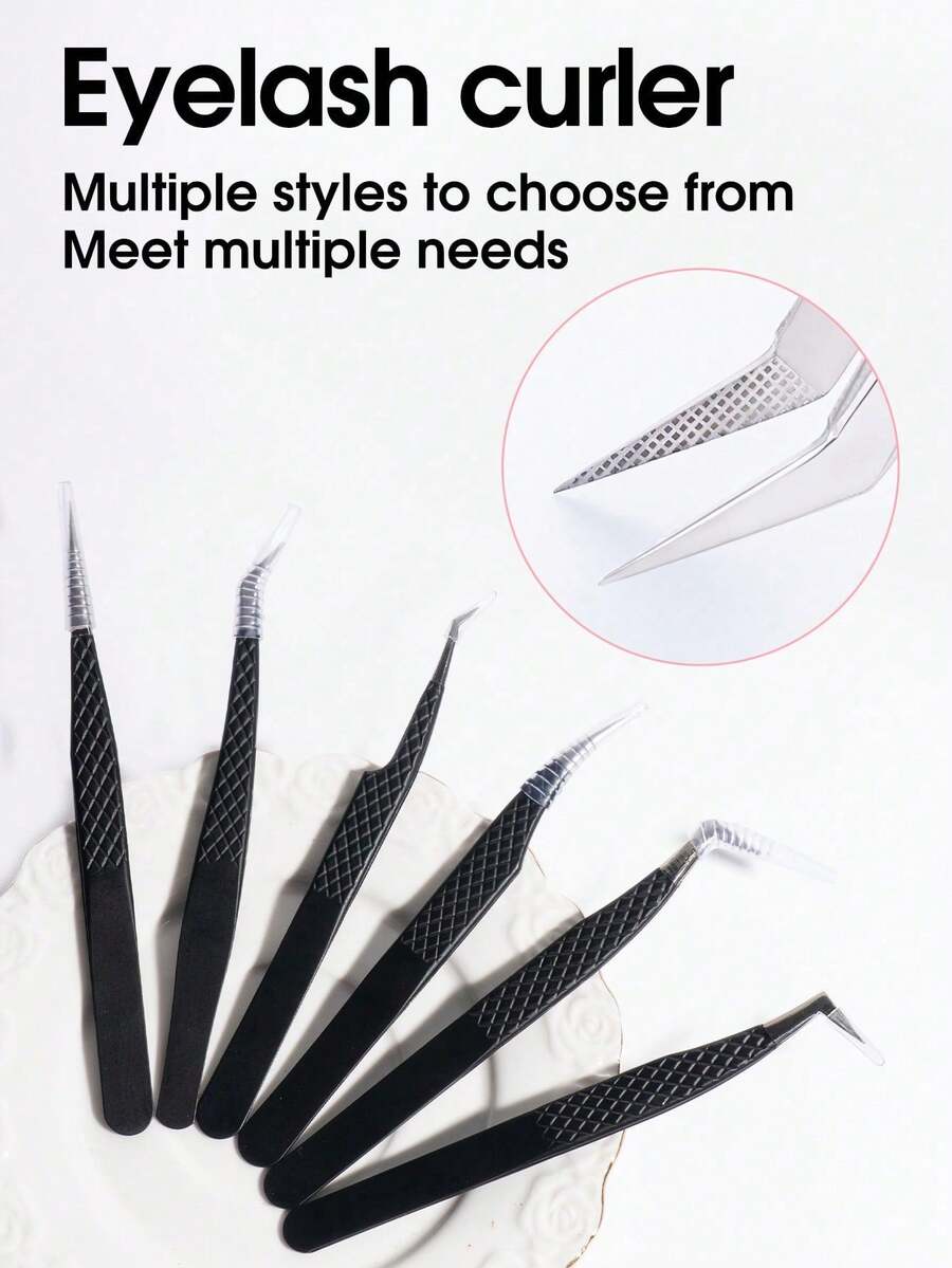 New Fiber Tip Eyelash Extension Tweezers, 90-Degree Curved Precision Design, Suitable For All Eyelash Enthusiasts, Professional Grade Eyelash Transplant Tweezers - Multicolor - View 1