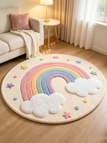 1 pieza, Alfombra redonda arcoíris dulce, Alfombra redonda moderna con lunares de corazón rosa y colores, Tapete de juego educativo, Alfombra decorativa, Alfombra redonda moderna, Patrón, Alfombra, Decoración de dormitorio, Alfombra pequeña, Alfombra, Decoración del hogar, Alfombra de sala de estar, Alfombra pequeña de sala de estar, Alfombra de dormitorio, Decoración del hogar de sala de estar, Alfombra lavable, Alfombra de felpa, Alfombra engrosada, Alfombra gruesa, Alfombra esponjosa, Alfombra suave, Alfombra de otoño/invierno, Engrosada/Felpa - Multicolor - Ver 4