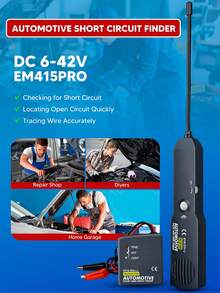 Automotive Circuit Tester And Line Tracer 6-42V DC Line Short And Open Circuit Finder Circuit Tracer Circuit Breaker Finder Professional Diagnostic Tool For Cars, Boats, Trailers Open/Short Circuit Detector Cable Tracer And Voltage Detector With Flexible Probe - Black - View 2