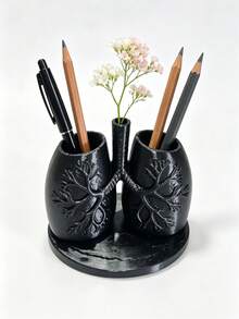 Creative Lung Anatomy Model Storage Tube, Fun Makeup Brush Holder, Desktop Decorative Ornament, Dual Lung Shaped Storage Container, Vanity Organizer, Suitable For Home Bathroom Bedroom Study Room Storage Accessories, Room Decor, Home Decoration, Medical Student Gift - Multicolor - View 6
