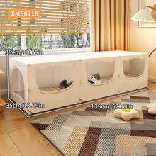 Large Semi-Enclosed Cat Bed, All-Season, Secure Design - Multicolor - View 7