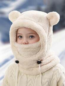 1pc Soft Warm Hooded Ski Hat, Multi-Functional Fleece Hood, One-Piece Design, Suitable For Children's Skiing And Daily Warm Wear - Multicolor - View 2