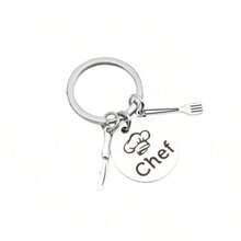 1 Set 3pcs Unisex Hot Chef Stainless Steel Keychain Personalized Knife & Fork Accessories Chef Gift Backpack Pendant - Silver - View 3