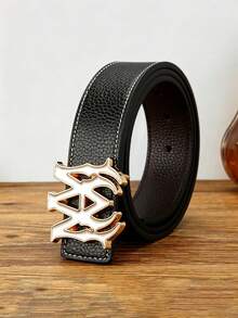 Men's Personalized Buckle Belt, PU Artificial Leather, 47-Inch Large Size, Business Casual, Multi-Color Metal Buckle Belt - Multicolor - View 4