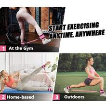 1pc Ankle Resistance Band Buckle, Pink & Black 6pcs Set, Leg & Hip Training Equipment, Home Fitness Gear, Unisex, For Tightening Glutes And Leg Muscles - Multicolor - View 6