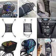 1pc Car Pet Barrier Net Universal Pet Isolation Mesh Car Seat Storage Bag Tear-Resistant Pet Mesh Divider Car Rear Seat Organizer Easy Installation Pet Fence Interior Partition Suitable For Sedan, SUV, Van Travel - A - View 2