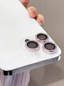 1 PACK, Glitter Pink Diamond Camera Lens Protector With Metal Ring, Ultra-HD Lossless Image Quality, Multi-Layer Design To Protect Lens, Premium Adhesive Resistant To Peeling, Compatible With IPhone Ultra/18 Pro/18 Pro Max/18/17 Pro Max/17 Pro/17 Air/17/16 Pro Max/16 Pro/16 Plus/16/15 Pro Max/15 Pro/15 Plus/15/14/13/12 And Other Models - Pink - View 4