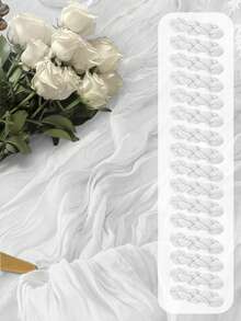 1pc White Sheer Yarn Table Runner, Long Sheer Tablecloth For Birthday, Baby Shower, Wedding Party, Rustic Wedding, Bridal Shower, Banquet, And Anniversary Party Table Decor. Perfect For Family Holiday Parties, Home Kitchen Dining Table Centerpieces, - Multicolor - View 2