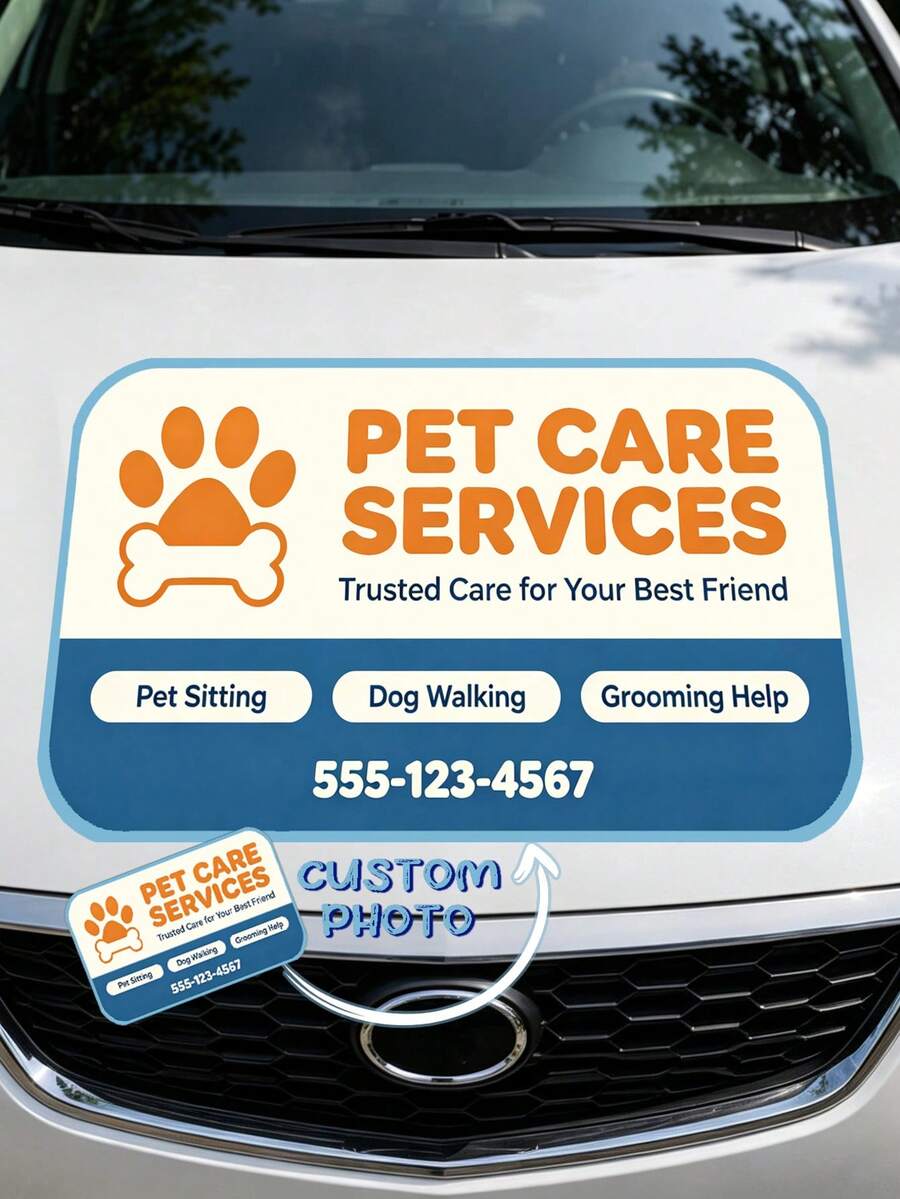 Custom Commercial Vinyl Car Decals, Customizable Logo, Text, Number, Image Self-Adhesive Personalized Car Door Stickers, Waterproof UV-Resistant Car Advertising Decals, Multiple Sizes Fit Pickups, SUVs, Sedans, Car Doors And Tail, DIY Mobile Business Promotion Decoration, Practical Gift For Small Business Owners And Sole Proprietors