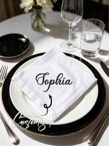 Custom Logo Embroidered Luxury Linen Napkins, Personalized Logo Embroidered Linen Napkins, Company Logo Embroidered Napkins, Suitable For Company Dinner - Multicolor - View 2