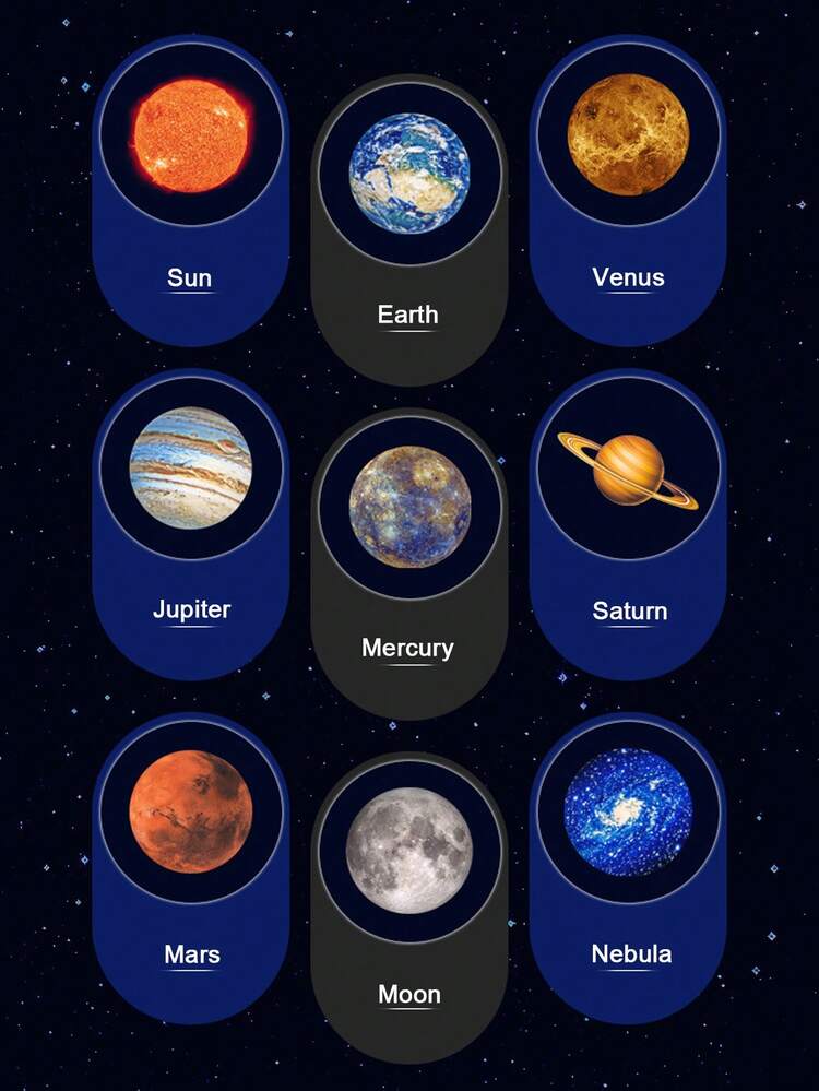 LED銀河星空投影燈，360°可旋轉行星投影，含月亮、地球、木星圖案，USB供電氛圍裝飾燈，適用於臥室天花板、攝影、遊戲、迪斯可、生日、婚禮、求婚、露營、派對氛圍裝飾 - 均碼 - 查看 5