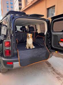 1PC Waterproof Car Trunk Protector Mat, Universal Pet Seat Cover, Durable Anti-Scratch Waterproof Pet Supplies, Suitable For Luxury Cars, Family Cars, SUVs, Pickups And Trucks - Black - View 8