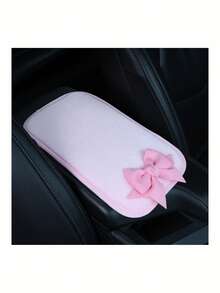 Bowknot Decor Car Armrest Box Pad, Creative Non-Slip Center Console Seat Cover, Women's Universal Car Armrest Box Pad – Ice Silk Material With Bowknot Decor - Multicolor - View 8