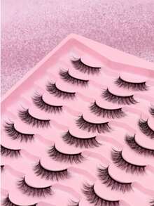 20 Pairs 3D Natural False Eyelashes, 1/2/5 Boxes, Multiple Packaging Options, Suitable For Wholesale, Thick & Curly, Create Charming Eyes, Essential For Daily Wear And Dates, Realistic Makeup Look - Black - View 3