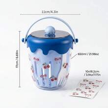 Plastic Food Storage Containers With Lids, Clear Double Layer Salad Container For Lunch, Travel Snack Containers With Handle And Fork, Fruit Storage Drain Basket, To Go Meal Prep Containers With Stickers For School Office - Multicolor - View 21