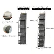 4/6-Grid Foldable Hanging Storage Bag, Can Store Clothes, Snacks, Toys And More. Comes With 2 Hooks, Conveniently Hang On Walls, Cabinets And Doors. This Multi-Functional Wall-Mounted Storage Bag Is A Dorm Essential, Fashionable Room Decor, Perfect For Saving Closet Space - Multicolor - View 16