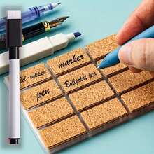 36/96/132pcs+1 Set - [Cork Vintage] Reusable Label Stickers Waterproof Oil-Proof Self-Adhesive Non-Drying Kitchen Classification Storage Stickers Mason Jar Wedding Decoration Handmade Stickers 6 Sheets 96/36 Pieces Optional. Waterproof Oil-Proof Kitchen Classification Labels, Cork Vintage Label Stickers. Label Supplies - Multicolor - View 4