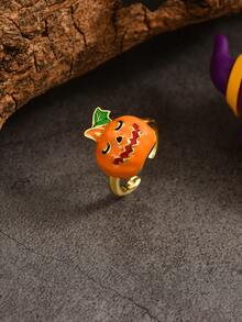 1pc Funny Holiday Party Pumpkin Spider Web Women's Ring - Multicolor - View 12