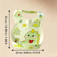 Feeding Bib, Cartoon Pattern, Prevent Water Seepage Into Clothing, Large Pocket, Suitable For 1-4 Years Old Children, Machine Washable, Feeding Accessory - Multicolor - View 6