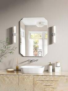 Irregularly Shaped Acrylic Square Makeup Mirror; Dressing Table And Beauty Photography Prop Mirror; Uniquely Designed Combination Mirror; Tabletop Ornament Suitable For Various Occasions; Home Decor Mirror; Bathroom Mirror; Makeup Mirror - Acrylic Mirror Sticker - View 4
