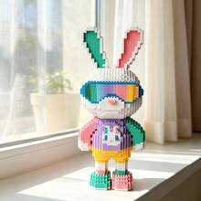 1 Set 4100pcs New Rainbow Rabbit Building Blocks Educational Puzzle Toy, DIY Puzzle, Home Living Room, Office, Desk Decor, Animal Series, Easter, Halloween, Christmas Gift, Suitable For Friends, Family, Classmates - Multicolor - View 9