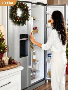 1/2Pcs Christmas Refrigerator Handle Covers, Northern Cardinal & Berry Pattern, With Hook And Loop, Suitable For Refrigerator, Oven, Microwave, Dishwasher, Christmas Holiday Kitchen Decor - View 7
