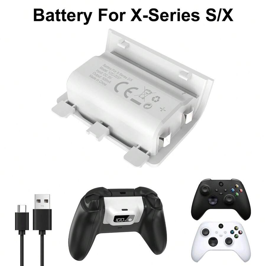 Xb Ox Series X/S Digital Battery Pack For Controller - 1200mAh, 40-Hour Battery Life, LED Display Showing Precise 1% Battery Level. Not Compatible With Xbox One Controllers. - View 1
