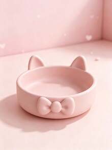 3D Printed Cute Cat Bow Jewelry Tray, Sculptural Small Accessory Storage Dish, Suitable For Rings, Earrings And Other Small Accessories, Decorative Desktop Ornament, Ideal For Vanity, Office Desk, Bedroom And Themed Party Home Decor - Multicolor - View 5