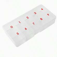 Clear-Lid Compartmentalized Nail Tip Storage Box – Organizer For False Nails And Nail Tips; Acrylic Container For Nail Care, Manicures, And Pedicures. - Multicolor - View 1