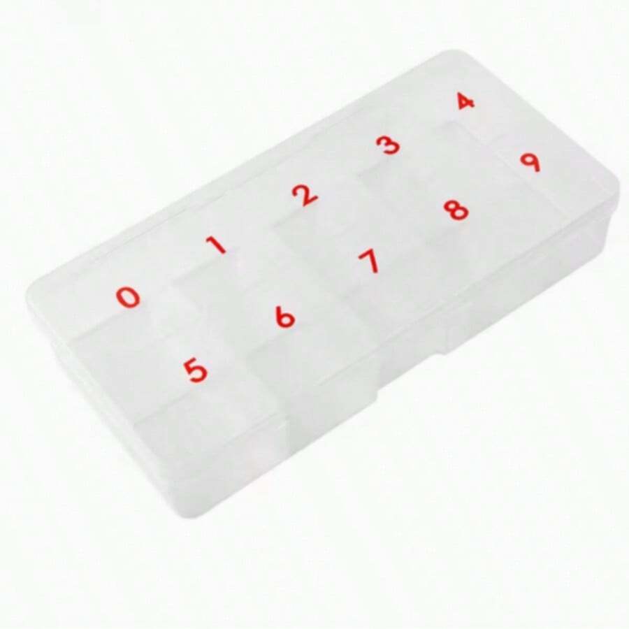 Clear-Lid Compartmentalized Nail Tip Storage Box – Organizer For False Nails And Nail Tips; Acrylic Container For Nail Care, Manicures, And Pedicures. - Multicolor - View 1