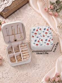 Women'S Jewelry Box With Butterfly Print-Portable Travel Jewelry Storage Case For Women Ring Earring Necklaces-Top Choice For Holiday Gift - Butterfly Design - View 21
