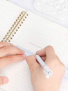 1pc Macaron Color Aluminum Alloy Straight Ruler, Engraved Straightedge Dual‑Scale Centimeter & Feet Metal Ruler, Measuring Tool For Office & Student Stationery, Back To School, Christmas Gift - Ruler - View 4