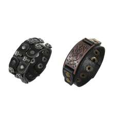 2pcs Punk Style Sports Casual Geometric Design Bracelets, Suitable For Men's Party, Sports, Fashion Wear, Exquisite Bracelet Gift For Men - Black - View 7
