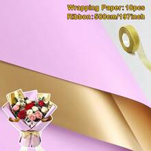 20/10/1 Set, Dual-Color Gilded Colored Paper, Floral Wrapping Paper, Gift Wrapping Paper, Bouquet Decoration, With Gold Ribbon, Florist, Handmade DIY Materials, Valentine's Day, Christmas, Mother's Day, Birthday, Wedding, Opening Celebration - View 26