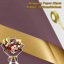 20/10/1 Set, Dual-Color Gilded Colored Paper, Floral Wrapping Paper, Gift Wrapping Paper, Bouquet Decoration, With Gold Ribbon, Florist, Handmade DIY Materials, Valentine's Day, Christmas, Mother's Day, Birthday, Wedding, Opening Celebration - View 19
