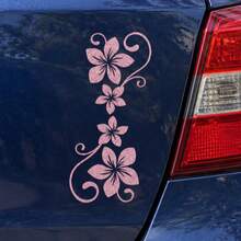 Colorful Glitter Floral Car Stickers, Personalized Floral Scroll Pattern Car Body Decoration Stickers, Waterproof Wear-Resistant Car Body Modification Decals - A - View 2