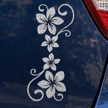Colorful Glitter Floral Car Stickers, Personalized Floral Scroll Pattern Car Body Decoration Stickers, Waterproof Wear-Resistant Car Body Modification Decals - A - View 4