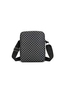Men's Classic Vintage Vertical Crossbody Bag, Business Daily Commuting Single Shoulder Small Bag, Wear-Resistant Multi Compartment Carry On Backpack - Black - View 6
