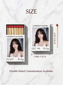Custom Matchbox, Personalized Wedding Party Matchbox (Matchbox Only, Matches Not Included). Customizable With Images, Logos And Text, Suitable For Weddings, Various Parties, Birthday Celebrations, Anniversary Souvenirs, Event Favors - Multicolor - View 7