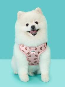 Pink Luckpet Bear Pet Harness & Leash Set Vest Style Dog Harness Suitable For Small To Medium Dogs Walking Escape-Proof Adjustable Buckle Easy On/Off Travel Essential - Pink - View 3