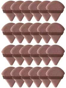 24pcs 15pcs 8pcs/5pcs Triangle Sponge Puff For Loose Powder Setting Makeup Face Soft Triangle Puff Suitable For Loose Powder Body Fan Velvet Makeup Sponge Foundation Blending Sponge Set Beauty Makeup Tools - Brown - View 9