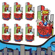 12/24 Pcs Spider Theme Candy Box Birthday Spider Web Gift Box Wrapping Paper Boxes For School Birthday Christmas Halloween Party Supplies Decor - Multicolor - View 1