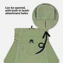1pc Dog Raincoat - Waterproof Dog Jacket, Windproof Coat, Dog Raincoat, Adjustable, With Reflective Strips, Green And Black Color Matching - Black - View 7