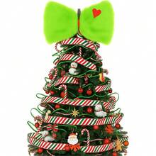 Fall-Style Alt Green Bow Heart Plush Hair Clip Halloween Christmas Headpiece Holiday Party Atmosphere Hair Accessory Christmas Tree Decor Small Pendant - Multicolor - View 6