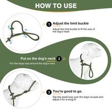 Lynxking 1pc Dog Head Collar And Leash In One, No Pull Training Dog Muzzle And Dog Leash For Small Medium And Large Dogs - Army Green - View 7