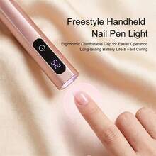 TOUCHBeauty Portable Handheld UV Nail Lamp, 200mAh Rechargeable Mini Nail Dryer With Digital Display And Auto Timer, Fast Curing Gel Nail Light For DIY Home Salon Use - 1 Pc - View 5