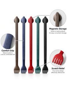 45cm Long Handle Back Scratcher, Magnetic Wall-Mounted Back Scratching Tool With Non-Slip Ribbed Handle, Easy Storage Itch Scratcher For Men & Women, Home Bedroom Bathroom Use - View 5
