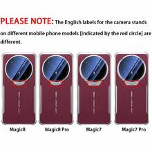 keshengtai Electroplated Frame PU Leather Phone Case With Lens Holder And Hard PC Back Protective Cover For Honor Magic 7, Magic 7 Pro, Magic 8, Magic 8 Pro - Red - View 3