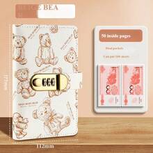 100-Page A6 Locked Binder, Bear Pattern, Budget Tracker, Cash Notebook, Perfect For Back-To-School - A6 - View 9